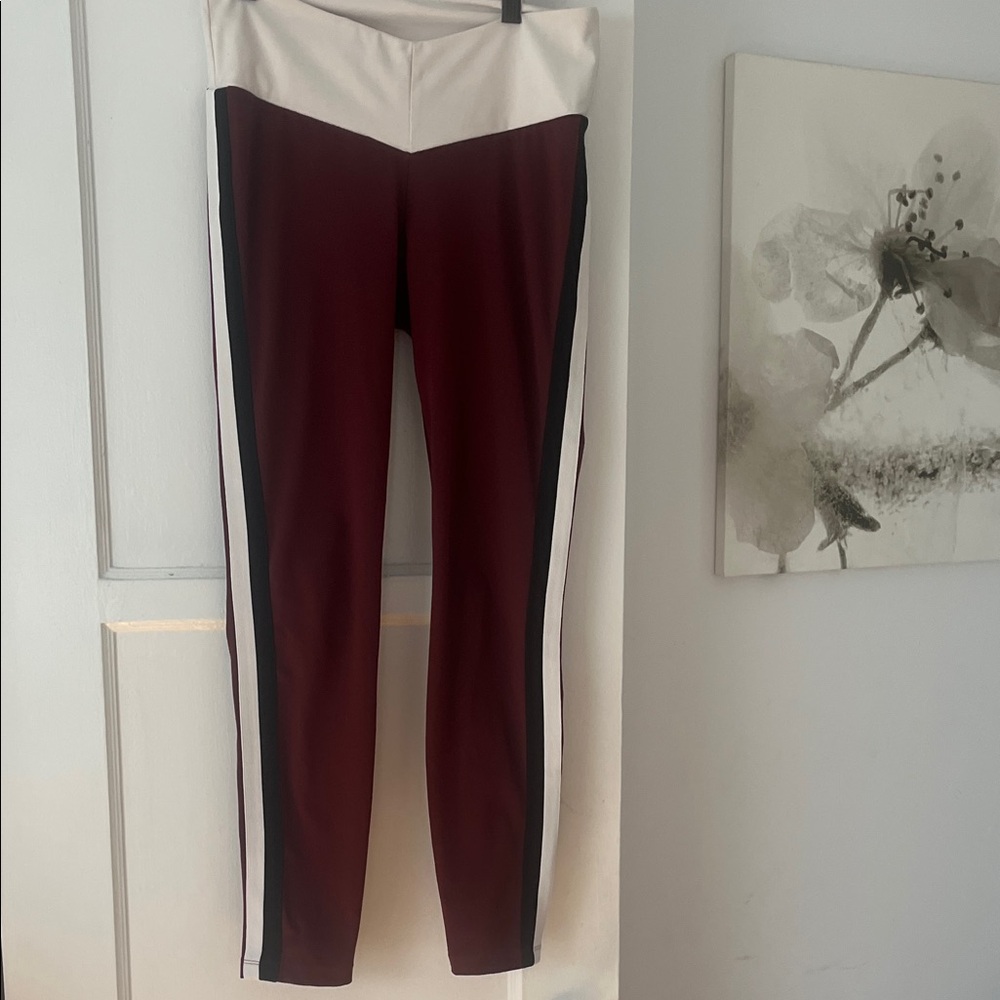 STAUD Burgundy and White Apparel